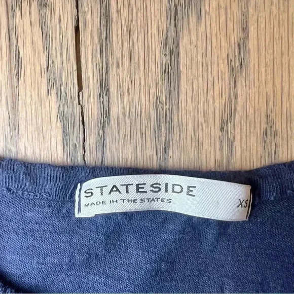 Stateside Women’s Twist Front Cotton Tank Navy Size Small Made in USA - Picture 7 of 8